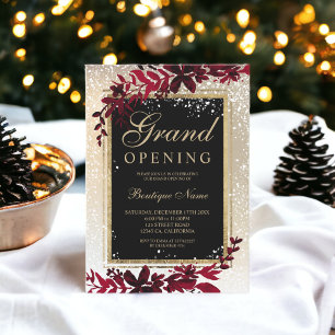goldener Schnee elegante rote Weihnachtsfeier Einladung
