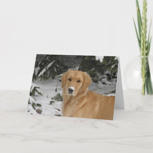 Goldener Schnee Feiertagskarte (Vorderseite)