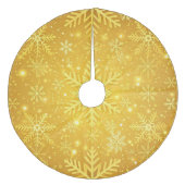 Goldener Schnee Fleece Weihnachtsbaumdecke (Vorderseite)
