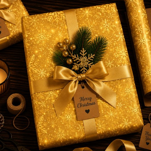 Goldener Schnee Geschenkpapier Set