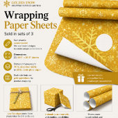 Goldener Schnee Geschenkpapier Set