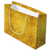 Goldener Schnee Große Geschenktüte (Vorderseite Schrägansicht)