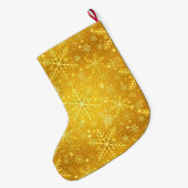 Goldener Schnee Großer Weihnachtsstrumpf (Rückseite (Hängend))
