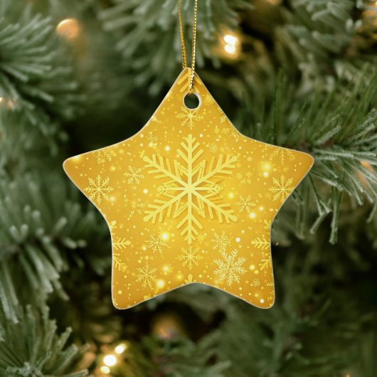 Goldener Schnee Keramik Ornament (Baum)