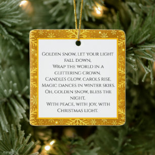 Goldener Schnee Keramikornament
