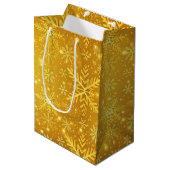 Goldener Schnee Mittlere Geschenktüte (Vorderseite Schrägansicht)