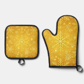 Goldener Schnee Ofenhandschuh & Topflappen-Set (Vorderseite)