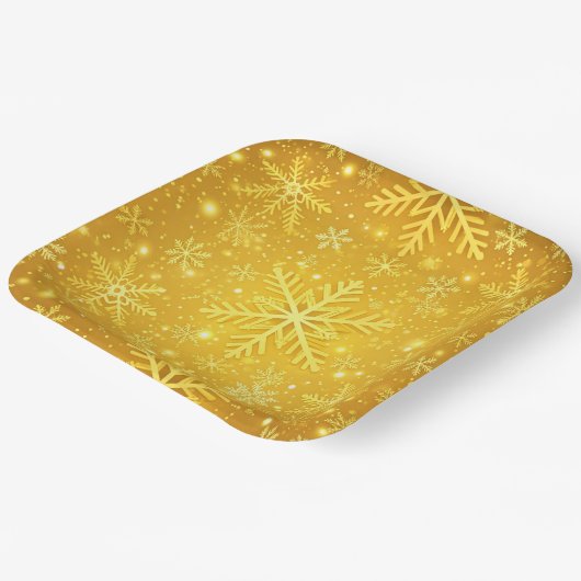 Goldener Schnee Pappteller (Gewinkelt)