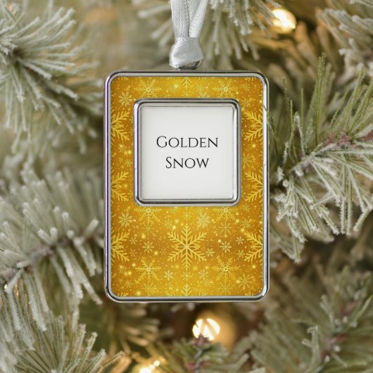 Goldener Schnee Rahmen-Ornament Silber (Baum)