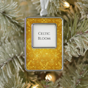 Goldener Schnee Rahmen-Ornament Silber