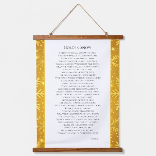 Goldener Schnee Wandteppich Mit Holzrahmen (Vorderseite)