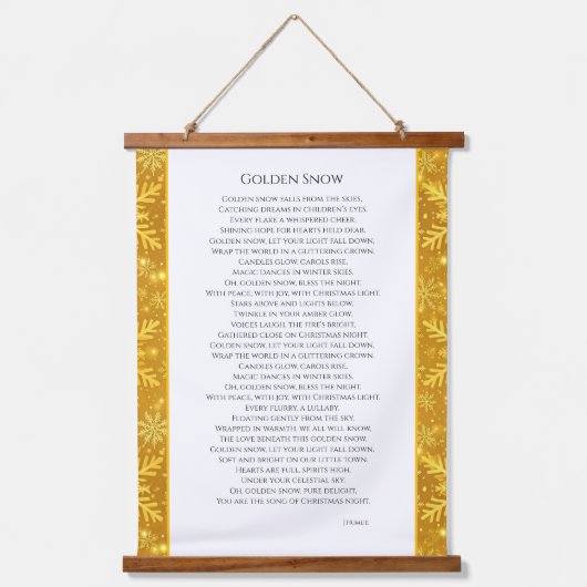 Goldener Schnee Wandteppich Mit Holzrahmen (Vorderseite)