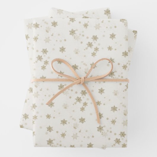 Goldener Schneefall Geschenkpapier Set (Beispiel)
