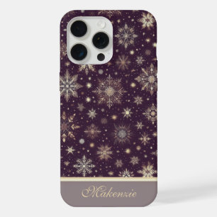 Goldener Schneefall: Weihnachten schimmernde Elega iPhone 15 Pro Max Hülle