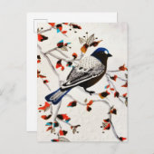 Goldener Schneeflocken Wintervogel Ankündigungspostkarte (Vorne/Hinten)