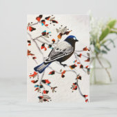 Goldener Schneeflocken Wintervogel Feiertagskarte (Stehend Vorderseite)