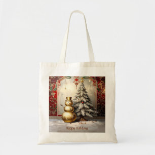 Goldener Schneemann Weihnachtsbaum Feiertags-Trage Tragetasche