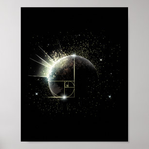 Goldener Schnitt Fibonacci Mathelehrer Spiralraum  Poster