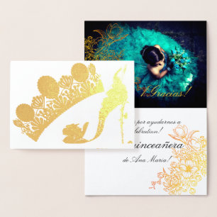 Goldener Schuh, Krone, Florales Scroll-Foto-Overla Folienkarte