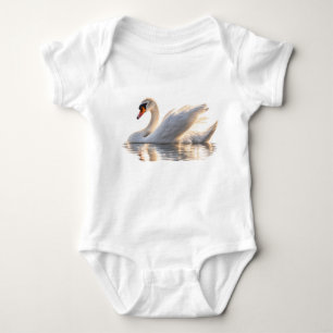 Goldener Schwan auf Wasser Baby Strampler