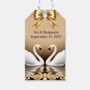 🦢 Goldener Schwan Romantisches Gold Hochzeits The Geschenkanhänger