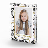 Goldener Schwarz-weißer Kiefernurlaub Fotoblock (Rechts)