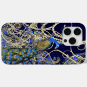 Goldener schwarzer Blauer Opulence Pfauenwirbel Case-Mate iPhone Hülle (Rückseite (Horizontal))