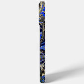 Goldener schwarzer Blauer Opulence Pfauenwirbel Case-Mate iPhone Hülle (Rückseite / Links)