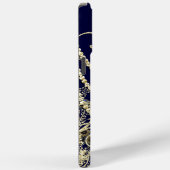 Goldener schwarzer Blauer Opulence Pfauenwirbel Case-Mate iPhone Hülle (Rückseite / Rechts)