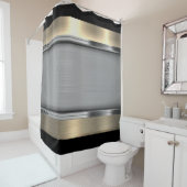 goldener, schwarzer, grauer Duschvorhang (Beispiel)