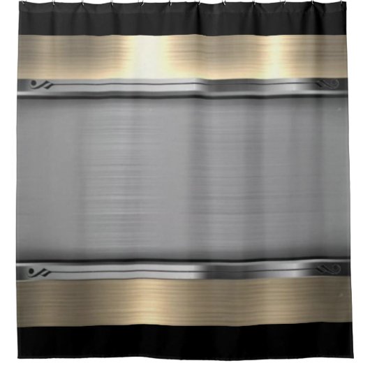 goldener, schwarzer, grauer Duschvorhang (Vorderseite)