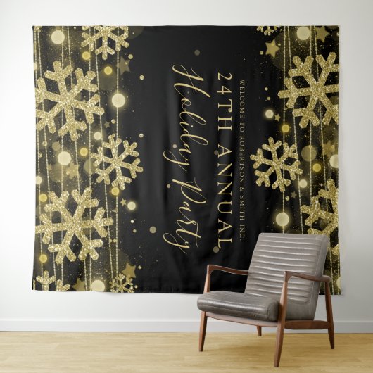 Goldener schwarzer Hintergrund Corporate Elegante Wandteppich (Beispiel (Horizontal))