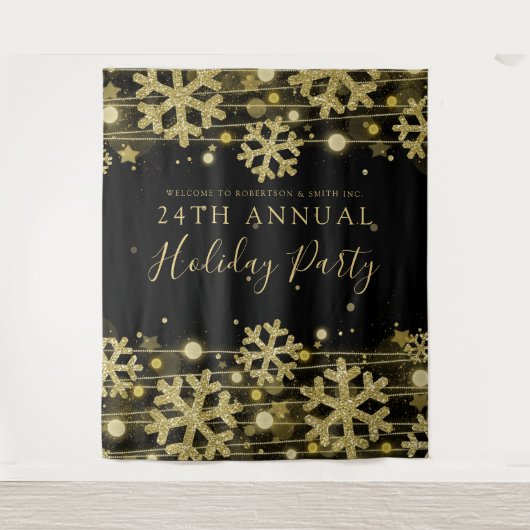 Goldener schwarzer Hintergrund Corporate Elegante Wandteppich (Vorderseite)