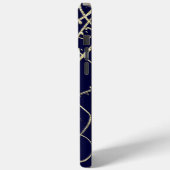 Goldener schwarzer Pfauenwirbel Case-Mate iPhone Hülle (Rückseite / Links)