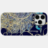 Goldener schwarzer Pfauenwirbel Case-Mate iPhone Hülle (Rückseite (Horizontal))