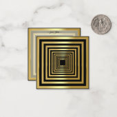 Goldener schwarzer Quadrat mit elegantem 3D-Effekt Mitteilungskarte (Vorderseite/Rückseite Beispiel)