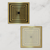Goldener schwarzer Quadrat mit elegantem 3D-Effekt Mitteilungskarte (Vorne/Hinten)