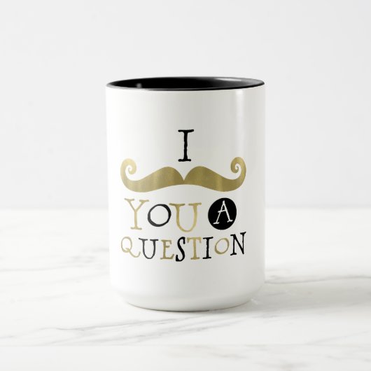 Goldener schwarzer Schnurrbart Tasse (Zentrum)