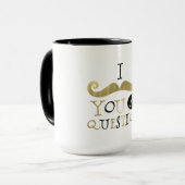 Goldener schwarzer Schnurrbart Tasse (Vorderseite Links)