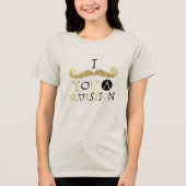 Goldener schwarzer Schnurrbart Tri-Blend Shirt (Vorderseite)