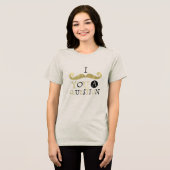 Goldener schwarzer Schnurrbart Tri-Blend Shirt (Vorderseite voll)