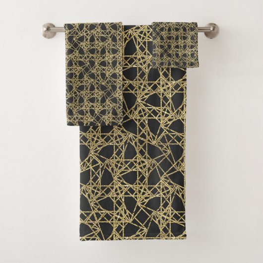 Goldener Scratch Golden Modern Glamour Einzigartig Badhandtuch Set (Insitu)