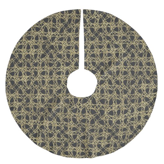 Goldener Scratch Golden Modern Glamour Einzigartig Polyester Weihnachtsbaumdecke (Vorderseite)