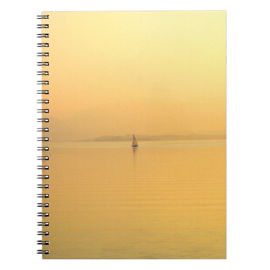 Goldener See mit Schiff Notizblock (Vorderseite)