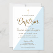 Goldener Segen: Modernes Taufmagazin Magneteinladung (Vorderseite)