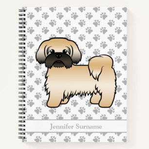 Goldener Shih Tzu Cartoon-Hund mit schwarzer Maske Notizblock