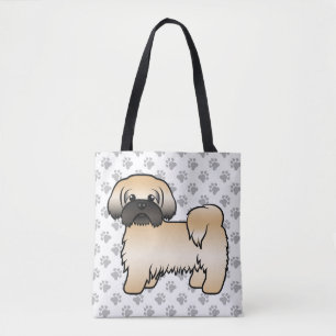 Goldener Shih Tzu Cartoon-Hund mit schwarzer Maske Tasche