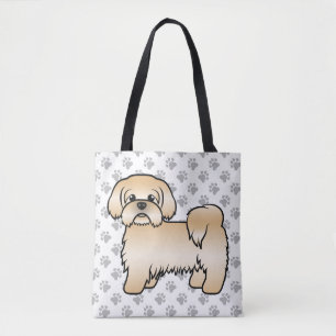 Goldener Shih Tzu Süßer Cartoon-Hund & Pfoten Tasche