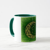 Goldener sichelförmiger mit Blumenmond und Sterne Tasse (Vorderseite Links)