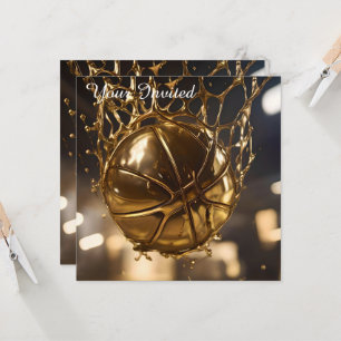 "Goldener Sieg: Netball in einem glänzenden Netz g Einladung
